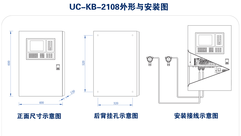 UC-KB-2108可燃?xì)怏w報警控制器外形