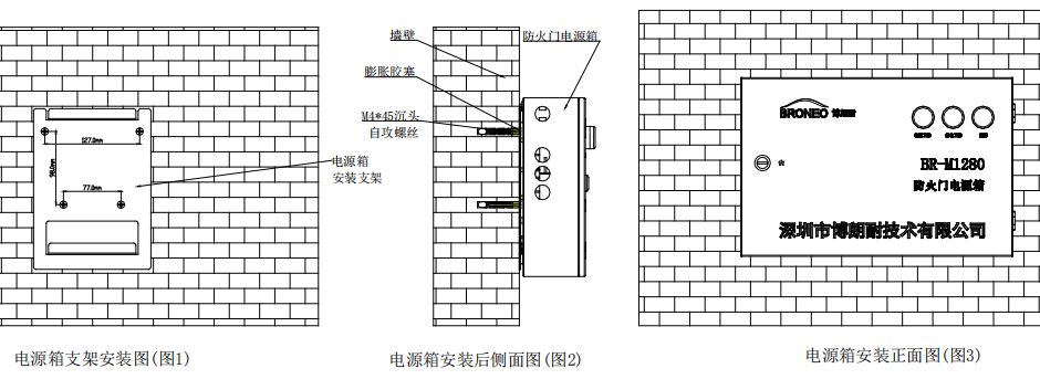 BR-M1280防火門電源箱結(jié)構(gòu)尺寸