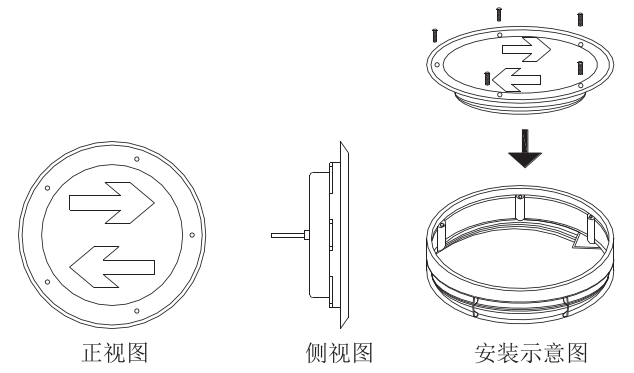 消防應急疏散指示燈 不銹鋼小地埋燈安裝示意圖