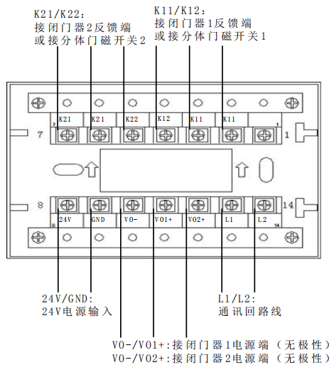 GT-FHM7100防火門監(jiān)控模塊接線示意圖