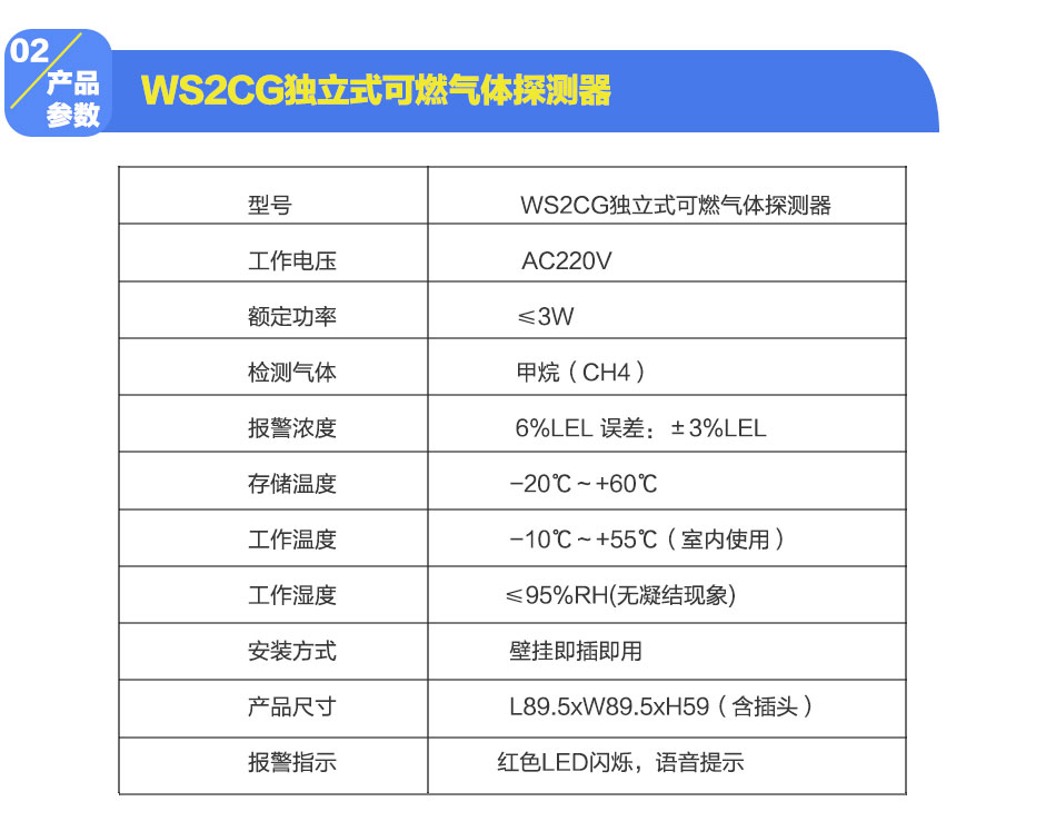WS2CG獨立式可燃?xì)怏w探測器