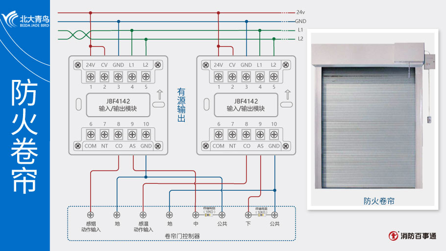 青鳥消防JBF4142輸入/輸出模塊接線圖