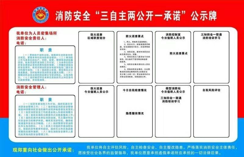 三自主兩公開一承諾公示牌