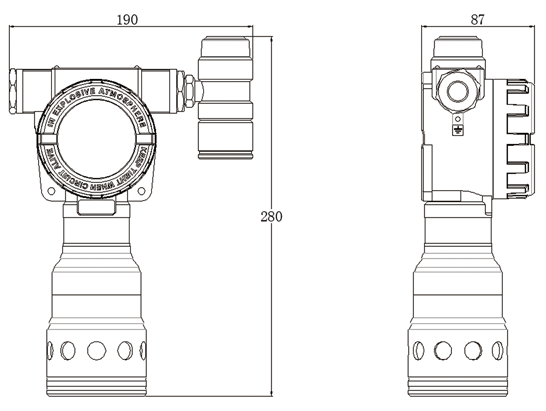 ZA-F1000粉塵探測器外形尺寸