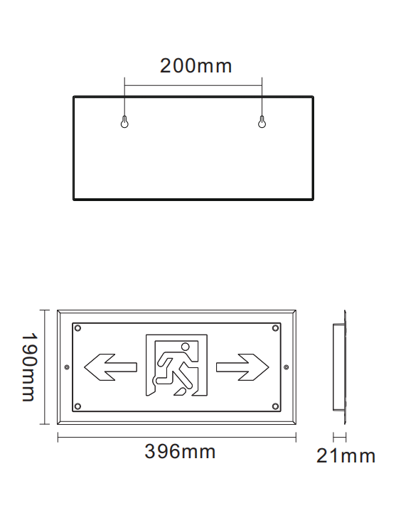 TA-BLJC-1LROEI 1W-Q10嵌入式標志燈外形尺寸