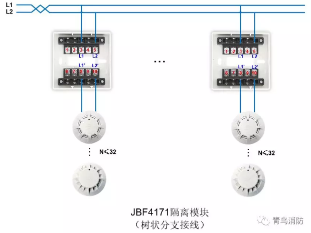 JBF4137隔離模塊樹形接線接線圖