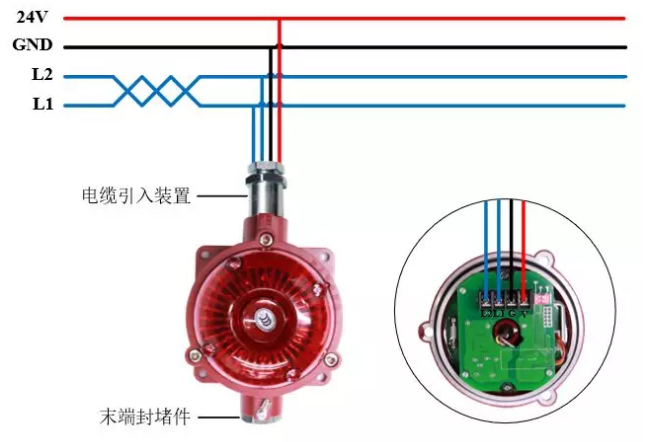 JBF4374-Ex防爆火災(zāi)聲光警報器接線圖