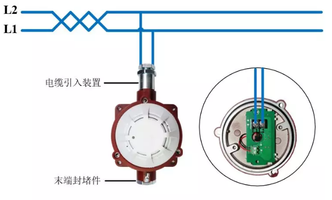 青鳥消防JTY-GD-JBF4103-Ex防爆點(diǎn)型光電感煙火災(zāi)探測(cè)器接線圖