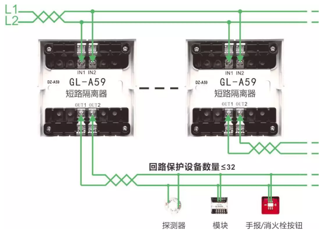 GL-A59短路隔離器接線圖