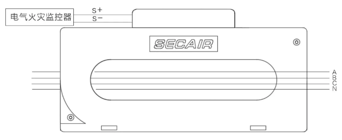 J-SCM41(250)剩余電流式電氣火災(zāi)監(jiān)控探測(cè)器接線圖