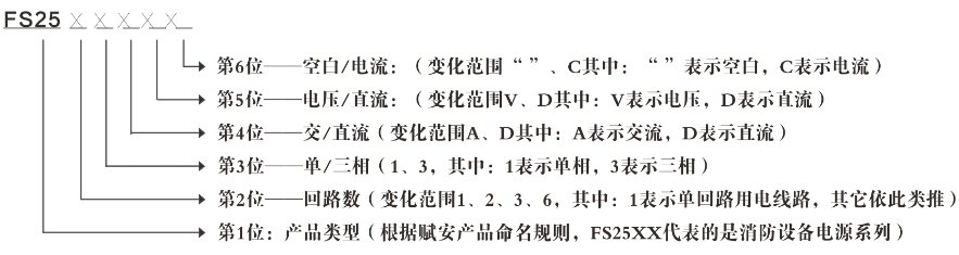 FS25XX系列電壓/電流信號傳感器型號含義