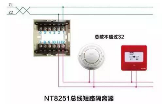 NT8251總線短路隔離器接線圖