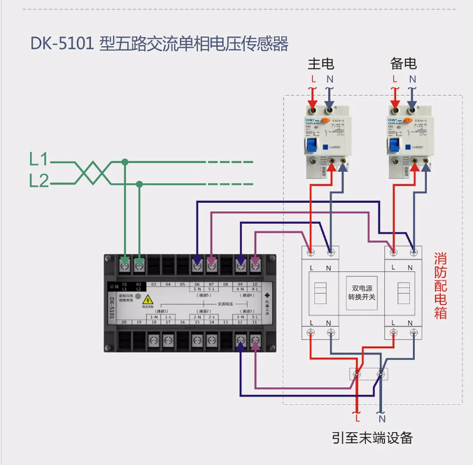 泛海三江消防設(shè)備電源監(jiān)控系統(tǒng)接線圖