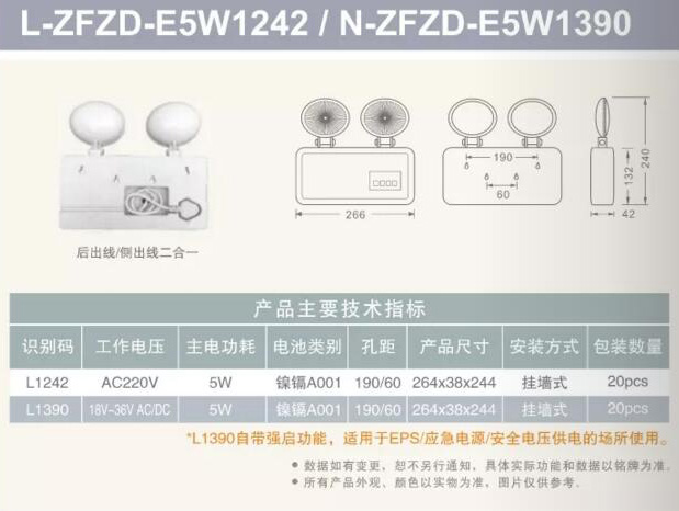 L-ZFZD-E5W1242/N-ZFZD-E5W1390后出線全塑雙頭燈