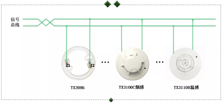 TX3100C點(diǎn)型光電感煙火災(zāi)探測(cè)器、TX3110B點(diǎn)型光電感溫火災(zāi)探測(cè)器接線圖