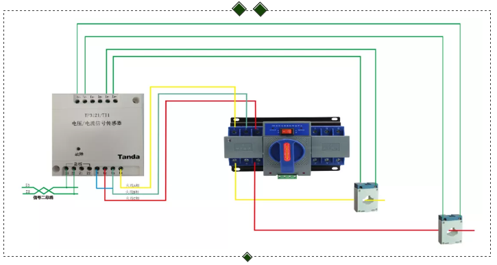 TP3121/TI1電壓電流信號(hào)傳感器外接端子接線圖(三相無(wú)零)