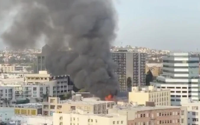洛杉磯市中心起火爆炸