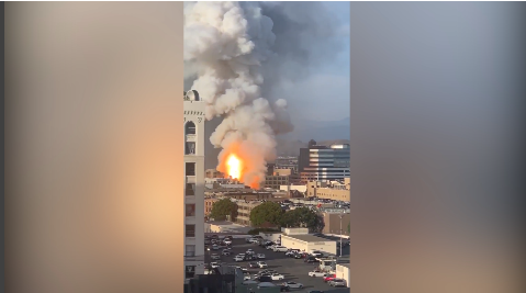 洛杉磯市中心起火爆炸
