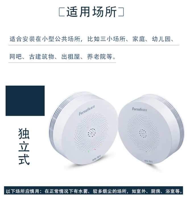賦安消防FS3033獨(dú)立式智慧煙感適用場(chǎng)所