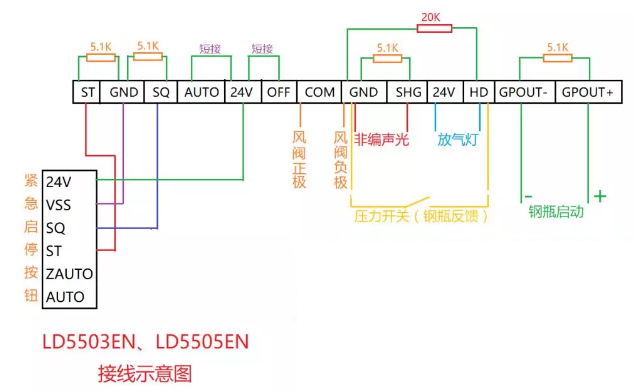 LD5503EN氣體滅火控制器接線圖