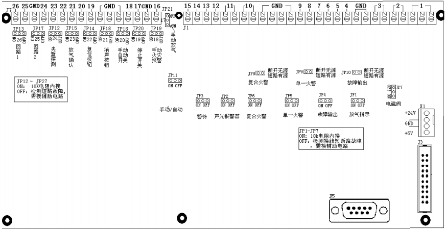 氣體滅火控制器端子位置圖