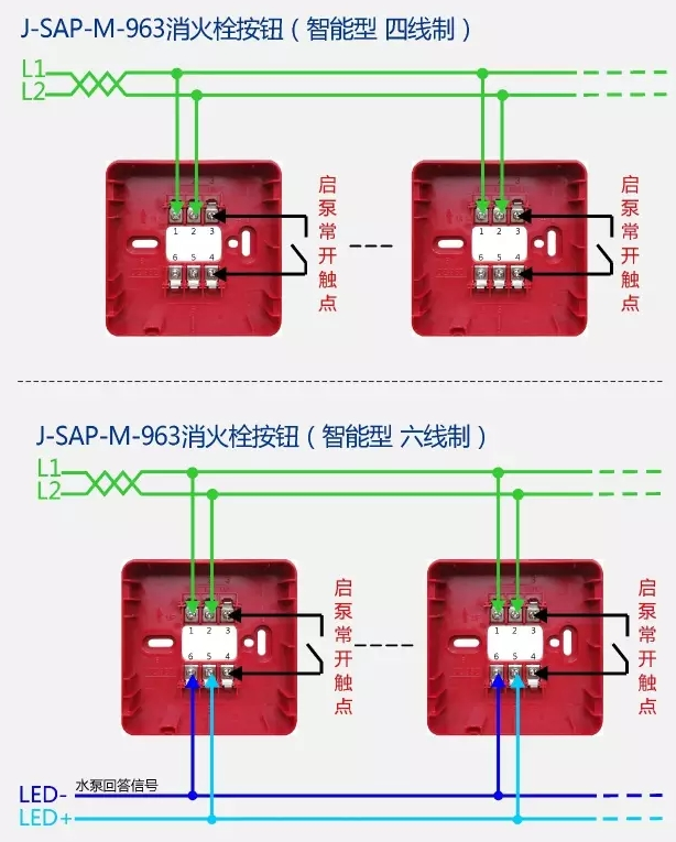 J-SAP-M-963消火栓按鈕安裝接線圖