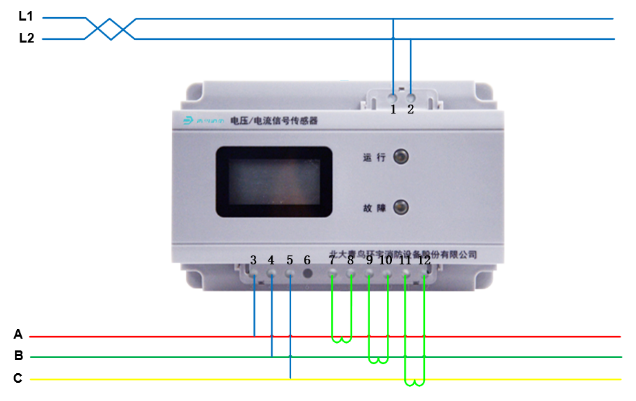 JBF6183三相三線電壓/電流信號傳感器接線圖