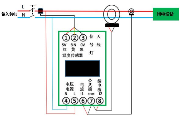 EFM-2P100電氣火災(zāi)智能監(jiān)測(cè)終端接線圖