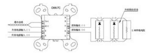 CMX-8J輸出模塊接線示意圖
