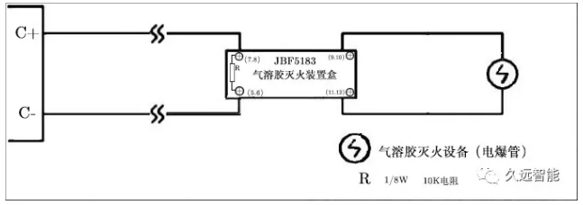 JF999-QMH1氣體滅火控制器噴灑啟動輸出接線圖