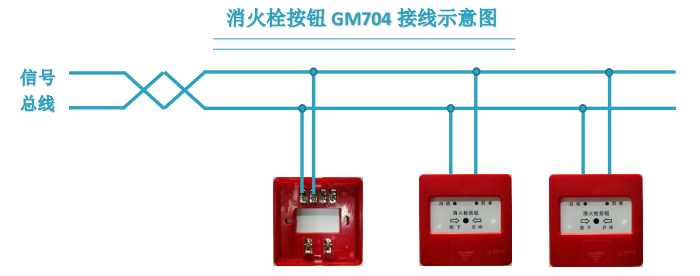 消火栓按鈕 GM704 接線示意圖