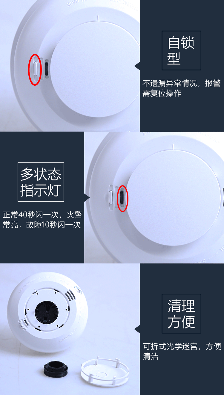 JTY-GD-2412/S點型光電感煙火災(zāi)探測器特點