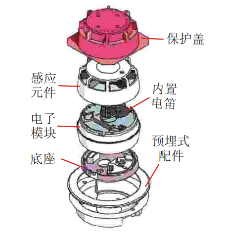 34770光電煙溫復(fù)合探測(cè)器 帶電笛蜂鳴器結(jié)構(gòu)