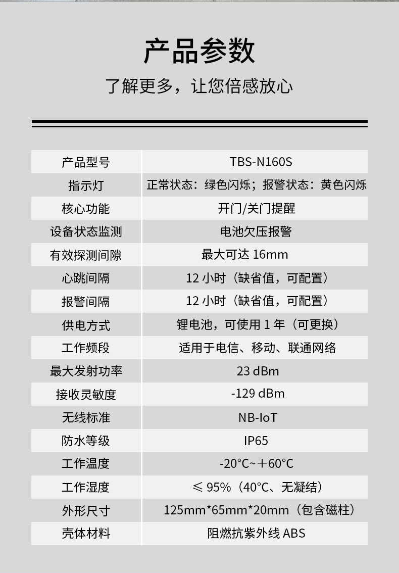 TBS-160S無線防水門磁報警器