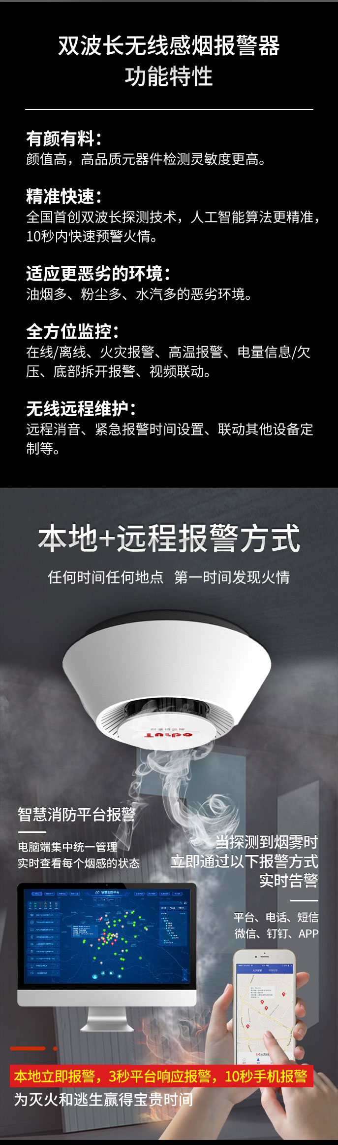 JTY-GD-TCN2010 獨(dú)立式光電感煙火災(zāi)探測(cè)報(bào)警器型