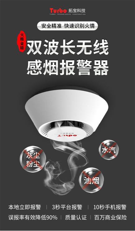 拓寶科技雙波長無線煙感