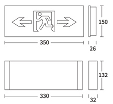 SS-BLZD-I1LROE3W-QB嵌入式疏散指示燈全?？町a(chǎn)品尺寸圖