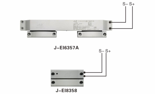 J-EI6357A、J-EI8358一體式門(mén)磁開(kāi)關(guān)接線圖