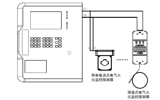 HY-EFM-1000型電氣火災(zāi)監(jiān)控設(shè)備接線圖