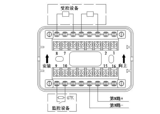 KM8303輸入輸出模塊與CH9605多線聯(lián)動(dòng)控制盤(pán)接線