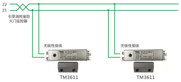 TM3611防火門門磁開關(guān)接線圖