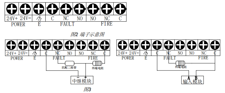 FDF701點(diǎn)型紅外火焰探測(cè)器接線端子說(shuō)明
