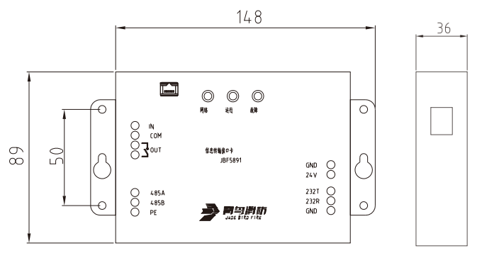 JBF5891信息傳輸接口卡產(chǎn)品結(jié)構(gòu)