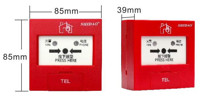 J-SAP-M-SD6210B手動火災(zāi)報警按鈕外觀尺寸
