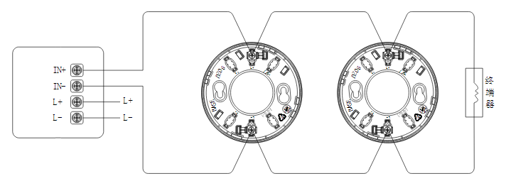 JTY-GF-FS1028點(diǎn)型光電火災(zāi)探測(cè)器布線與安裝
