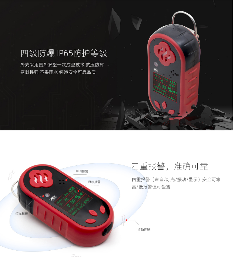 JCB4便攜式甲烷檢測報警儀特點(diǎn)