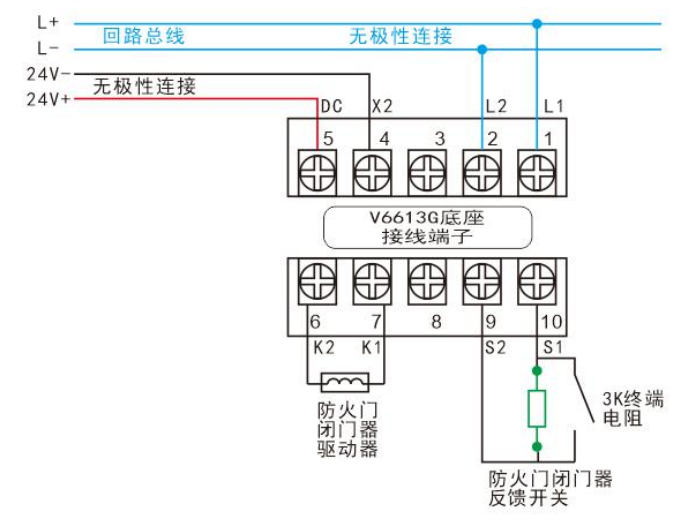 V5722防火門控制模塊（單門）接線圖