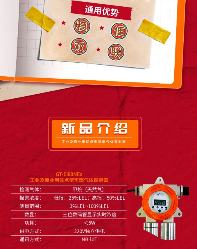 依愛工業(yè)及商業(yè)用途點(diǎn)型可燃?xì)怏w探測(cè)器新品介紹