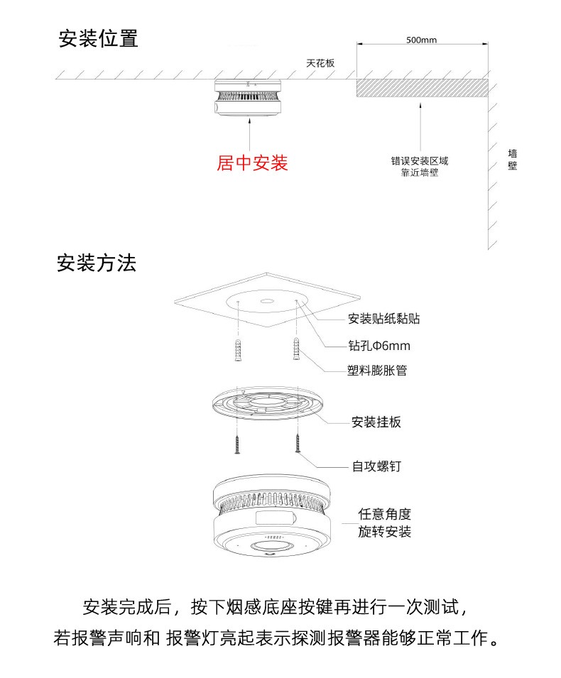DH-HY-SAV849HA獨(dú)立式光電感煙火災(zāi)探測(cè)報(bào)警器 可視化煙霧溫度濕度探測(cè)攝像頭監(jiān)控安裝方法
