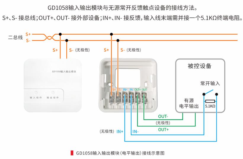 GD1058輸入/輸出模塊接線圖（有源輸出）